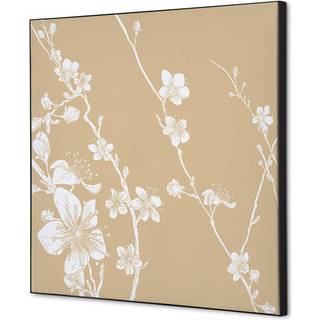Tekstil vægdekoration 40x40cm Japanese Blossom Beige