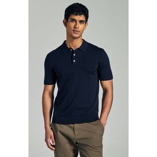Next Navy Blue Regular Fit Cotton Rich Short Sleeve Knit Polo Shirt