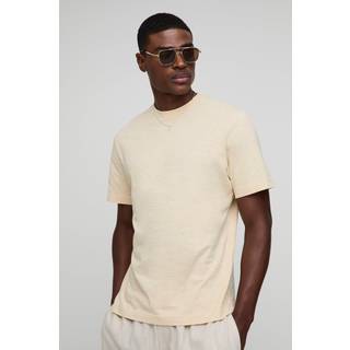 Mens Sand Regular Fit Slub T-Shirt