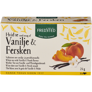 Fredsted Hvid te Vanilje & Fersken (pk. á 16 breve)