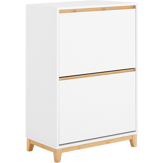 SoBuy Smalt Skoskab i Hvidt Træ - 60x91x34 cm