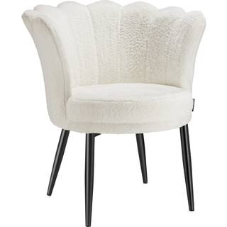 Sofa Stella, tyk polstring, 67x64x76cm - Kunstpels creme/sort