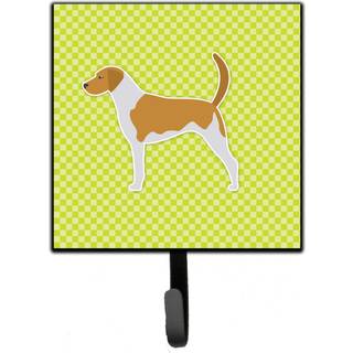"""" Caroline's Treasures American Foxhound Checkerboard Green Leash eller Key Holder BB3798SH4 Small Multicolor """"