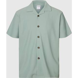 Ribbet Cuban-collar Kortærmet Skjorte