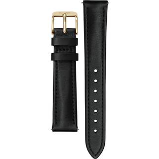CLUSE Gold 16 mm Black Leather Strap - Gold