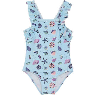 Color Kids Kid's Swimsuit with Frills AOP Badedragt Børn størrelse 92 farve blå