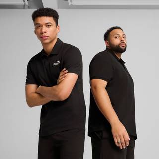 Men&#39;s Puma Essentials No. 1 Logo Pique Polo T-Shirt, Black T-Shirt, Size S T-Shirt, Clothing - Black - S
