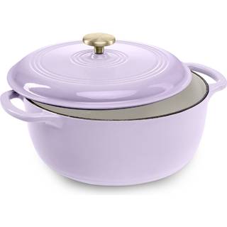 Best Choice-produkter 7,5 Quart Emalje Stbejern Rund Hollandsk Ovn Familiestil Heavy-Duty Pre-krydret kkkengrej til hjemmekkken Spisestue Ovns