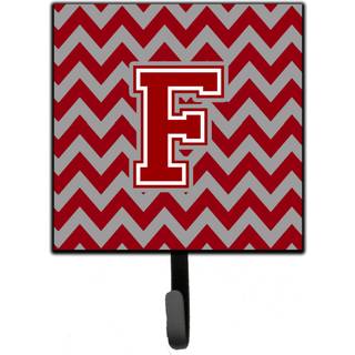 """" Caroline's Treasures Letter F Chevron Maroon og White Leash eller Key Holder CJ1049-FSH4 Lille Multicolor """"