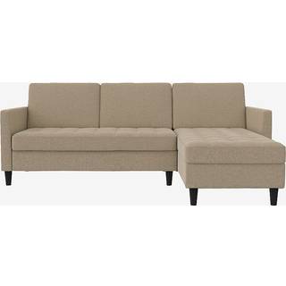 Sovesofa 3-sæder med chaiselong i linned Cappuchino