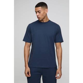Mens Navy Regular Fit Basic Crew Neck T-shirt