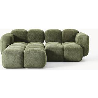 Modulært sofa Tayla (3-personers) i teddy-bouclé med puf (venstre/højre)