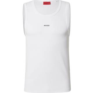 Tanktop i bomuldsblanding med ribstruktur og logoprint