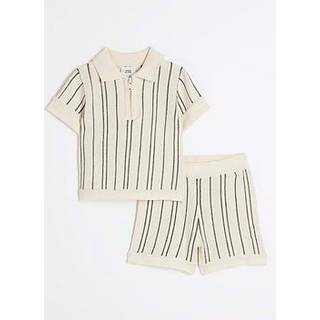 River Island River Island Grey Baby Boys Knitted Polo Shirt Set