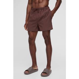 Mens Branded Short Length Swim Short in Chocolate