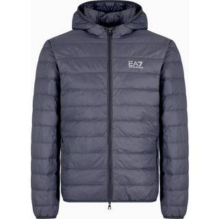 EA7til mænd. 8NPB24_PNGPZ Sammenklappelig dunjakke Core Identity med hætte grå (3XL), Casual, Polyester