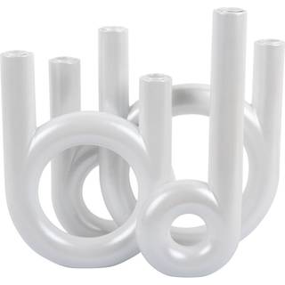 Lysestage Rings 13,5x32,5cm hvid
