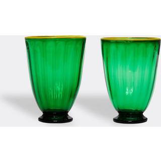 La DoubleJ Glassware - 'Rainbow' glasses, green, set of two in GREEN 100% GLASS
