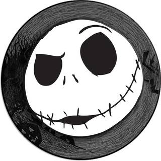 Silver Buffalo Disneys mareridt før jul Jack Skellington Face 3d Wall Wobbler 8,5 x 8,5 tommer sort og hvid