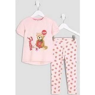 River Island River Island Pink Girls Strawberry Bear Top & Leggings Set