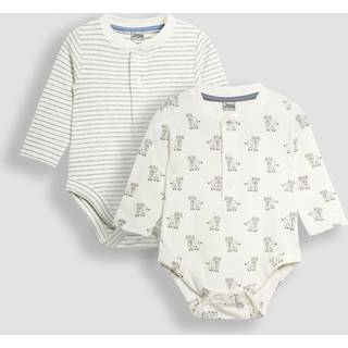 Jojo Maman Bébé JoJo Maman Bébé Ecru Printed Highland Cow And Striped Bodies 2 Pack