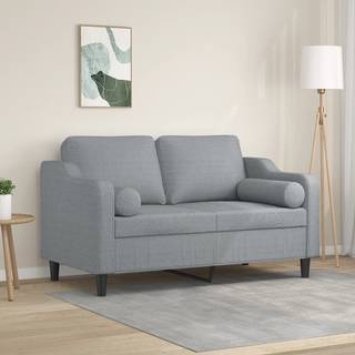 2-Personers Sofa Med Pyntepuder Stof - 120 cm / Lysegrå