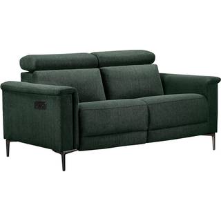 2 pers. sofa med 1 manuel hvilestol i mørkegrøn stof