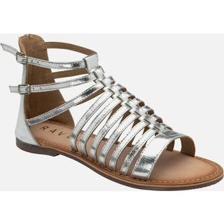 Ravel Ravel Silver Leather Flat Gladiator Sandals