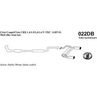 Bagpotte Honda Civic 1,4/1,5/1,6 87-91
