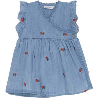 Minymo Kjole SS Emb. Chambray - 7023