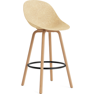Normann Copenhagen Mat Barstol Med Ryg 75 cm Bøg/Sort/Hemp