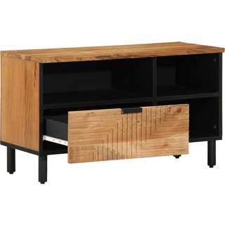 Tv-Skab Med Skuffe Brun 80 X 33,5 X 46 Cm Massivt Akacietræ