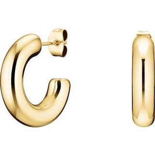 Rosefield JESHG-J931 Damen-Ohrringe Mittelgroße Dicke Creolen Goldfarben