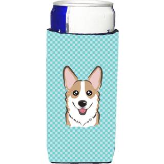 Checkerboard Blue Corgi Ultra Beverage Isolators til slanke dåser BB1191MUK