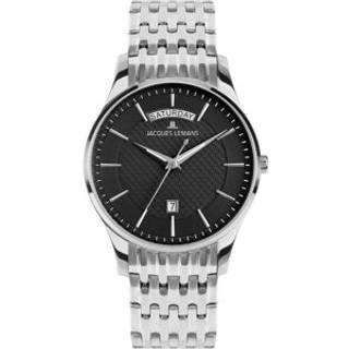 Jacques Lemans 1-2193F Herrenuhr London Quarz Stahl/Schwarz