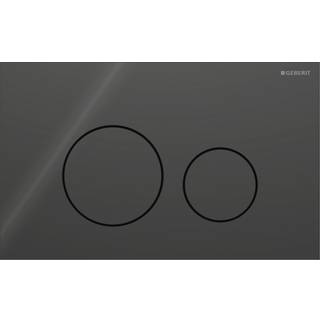 Geberit Sigma 40, rund betjeningsplade, sort glas