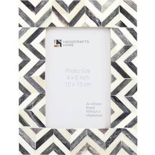 H?ndv?rk Hjem 4x6 billedrammer Fotoramme Chevron Sildeben Vintage tr? (gr?)