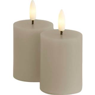 Sirius Sille mini LED-bloklys grå 2 stk Ø5xH6,5 cm