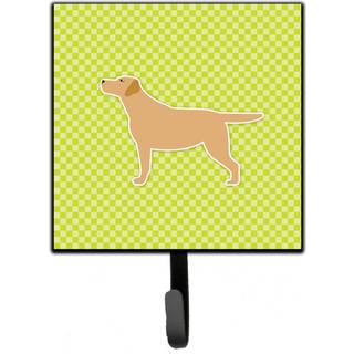 """" Caroline's Treasures Yellow Labrador Retriever Checkerboard Green Leash eller Key Holder BB3797SH4 Small Multicolor """"