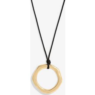 Mood Mood Gold Tone Polished Molten Ring Cord Pendant Necklace