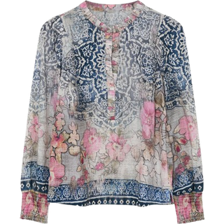 Gustav Neomi Bluse 56624 Rose flower w. navy print