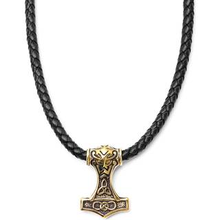 Sort Dobbeltsidet Triquetra Læderhalskæde