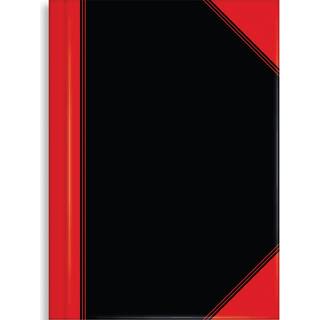 Rhino Kina notesbog 70g linjeret A6 sort/rød