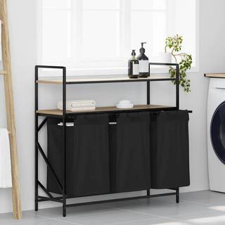 Vasketøjskurv 3 Rum Med Hylder Sonoma-Eg