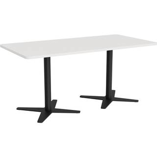 Mødebord DNA, Hvid 1600x800 mm rektangulær, Sort understel