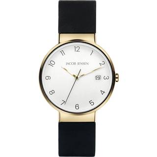 Jacob Jensen 186 Herrenarmbanduhr Titan Quarz Goldfarben