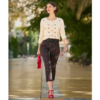 Joe Browns Joe Browns Black Cherry Print Capri Trousers