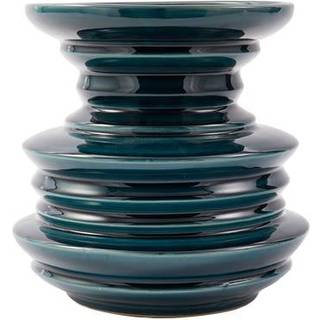 POLSPOTTEN Vases - 'Stacked Plates' vase, dark green in GREEN Ceramic