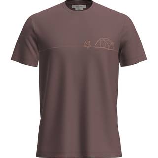 Icebreaker Merino 150 Tech Lite S/S Tee Single Line Camp Merino-shirt Herrer størrelse L farve brun