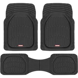 Motor Trend Chrometech Car Floor Mats Fuldt s?t - Holdbare gummigulvm?tter til biler med to tone accent All vejrinteri?r beskyttelse til for og b